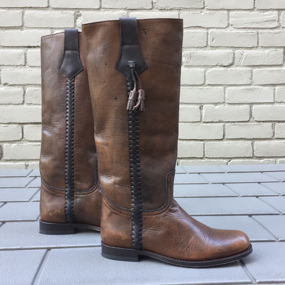 Sendra Tall Tassel Brown Leather Boots